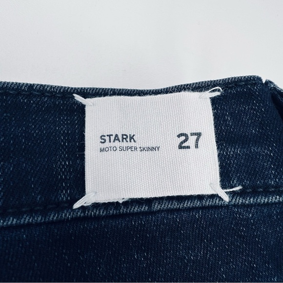 Hudson Jeans Stark Moto Pant Skinny Blue Wild Dark Wash Blue Size 27 (4) New NWT - Picture 5 of 12